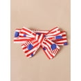 thumbnail image 4 of Kiapeise 4th of July Toddler Kids Girls Princess Mesh Dress Stars Stripe Print Ruffle Short Sleeve Casual Dress and Headband, 4 of 8