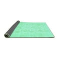 thumbnail image 2 of Ahgly Company Indoor Round Oriental Turquoise Blue Traditional Area Rugs, 4' Round, 2 of 4