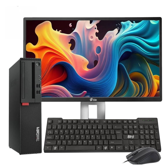 Restored Lenovo ThinkCentre M910S Desktop Computer PC - Intel Core i5-6500 6th Gen. Processor - 16GB DDR4 Ram - 512GB SSD - 24-in LED Monitor - WiFi - Keyboard & Mouse - Windows 11 Pro