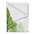 thumbnail image 2 of Forest Soft Flannel Fleece Throw Blanket, Sketch Style Tree with Green Leaves Abstract Dreamy Springtime Environment, Cozy Plush for Indoor and Outdoor Use, 50" x 70", Green Black White, by Ambesonne, 2 of 5