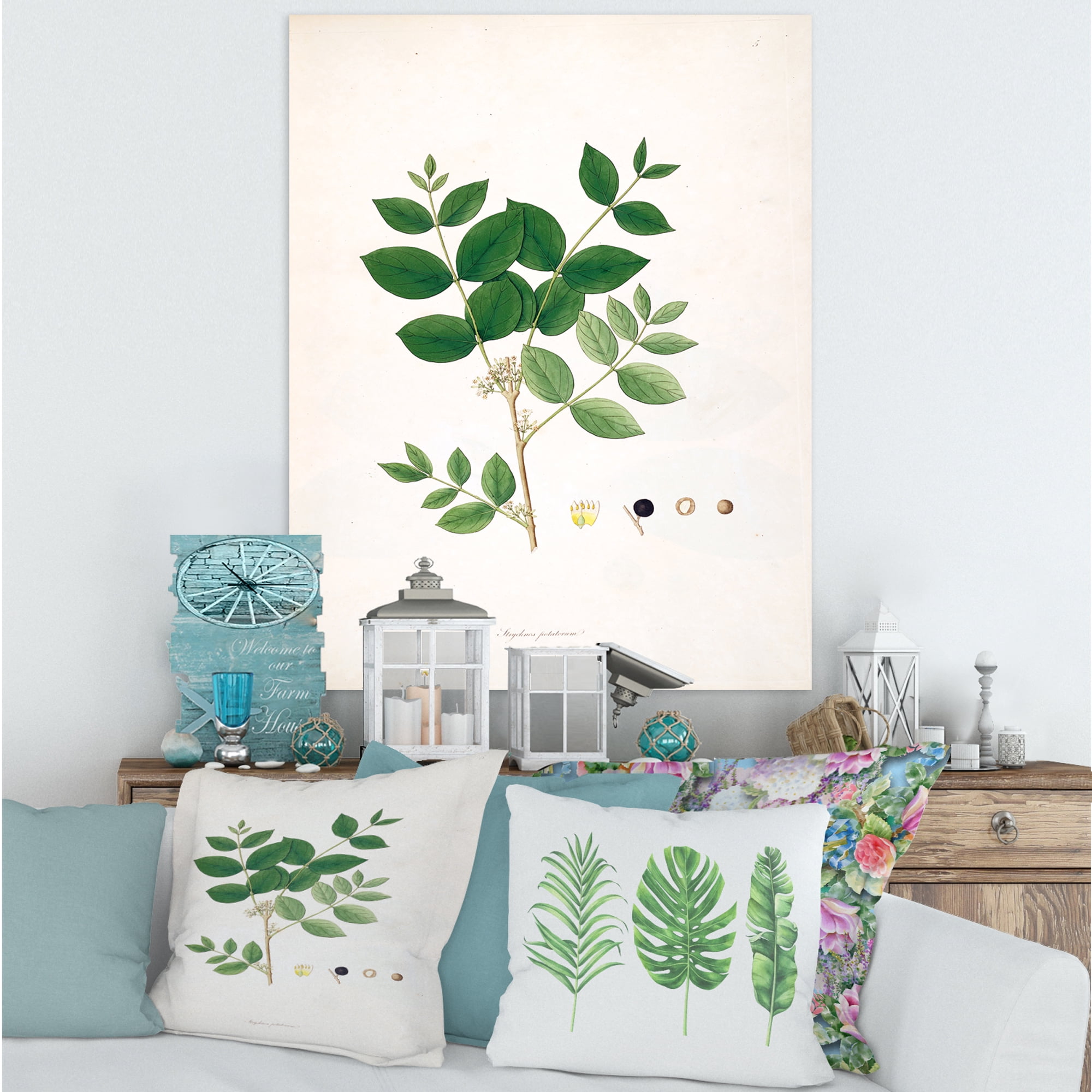 Designart ' Ancient Botanicals VI ' Farmhouse Canvas Wall Art Print