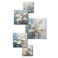 thumbnail image 3 of Designart "Beautiful White And Blue Magnolia Blooms" Magnolias Wall Art Set Of 5 - White Traditional Living Room Metal Art Set, 3 of 6