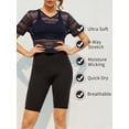 thumbnail image 3 of As Rose Rich Women's Mesh Crop Top Workout Fishnet Shirt, L, 3 of 9