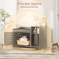 thumbnail image 6 of Cat Litter Box Enclosure, Farmhouse Hidden Cat Litter Box Furniture Cabinet with Mark Pad and Storage Shelf, Wooden Enclosed Litter Box, Modern Cabinet for Litter Box for Hallway, Bedroom,Black, 6 of 6