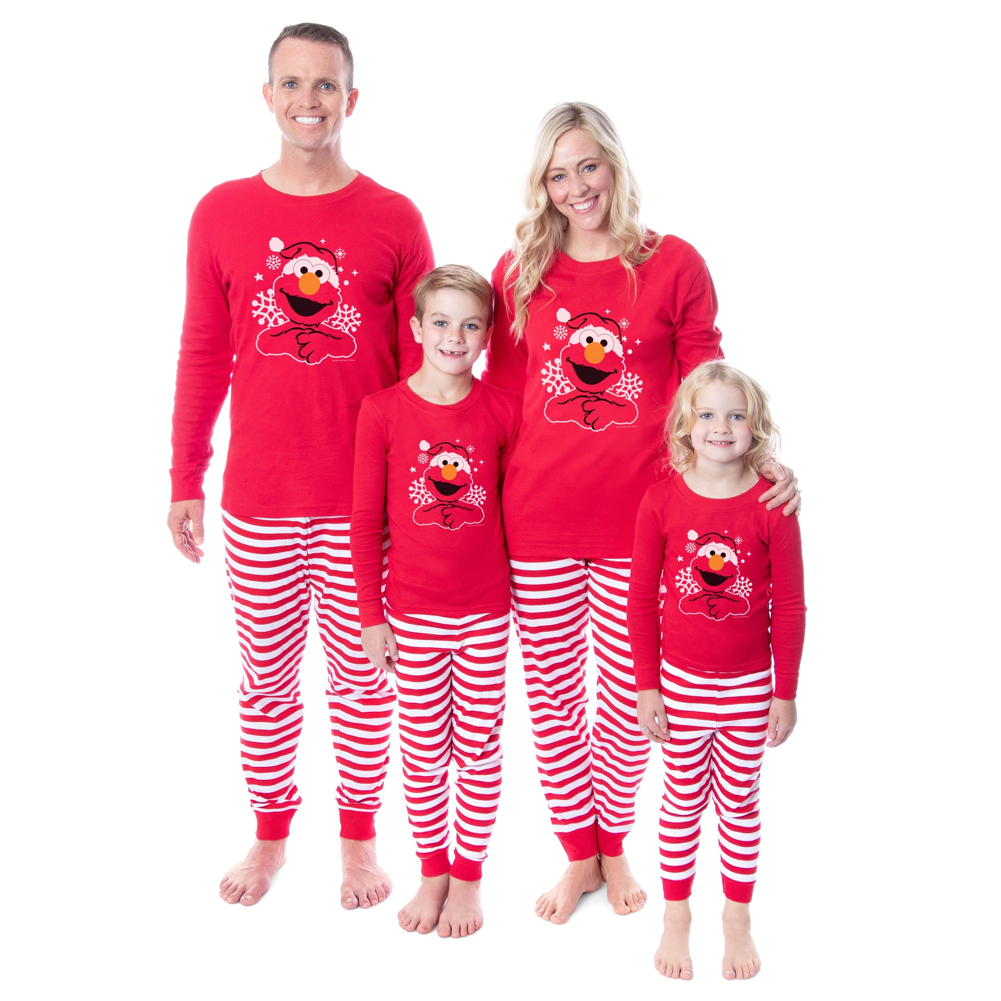 Sesame Street Unisex Family Christmas Santa Elmo Sleep Pajama Set