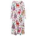 thumbnail image 4 of Women's Fall Dresses 2022 Button up V-Neck Loose Long Sleeve Dress Casual Christmas Print Cocktail Dresses with Pockets, 4 of 5