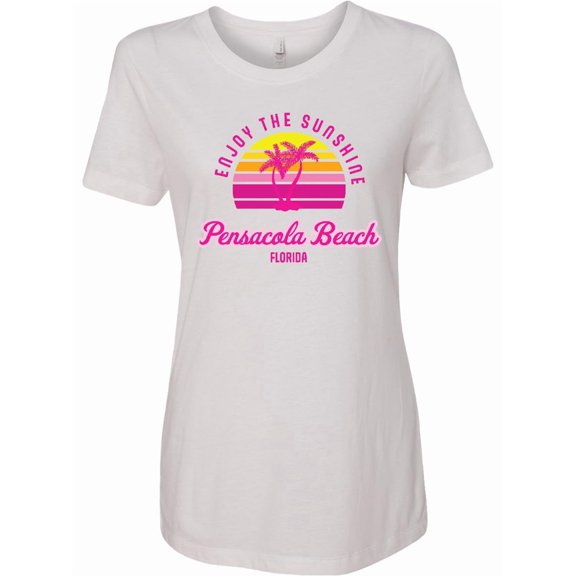 Inktastic Summer Enjoy the Sunshine Pensacola Beach Florida in Pink Women's T-Shirt