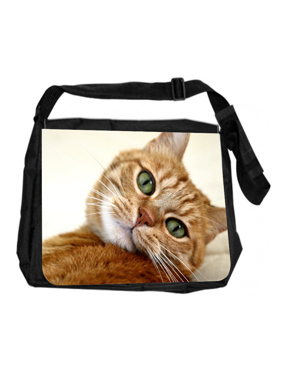 Canvas cross body bag Cat Bag Cat faces