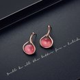 thumbnail image 5 of SPRING PARK Women Round Shape Cat Eye Pendant Necklace Earrings Stud Women Jewelry Gift Set, 5 of 5