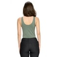 thumbnail image 3 of Women's V-Neck Basic Tank Top Bodysuit, Smoky Olive, One Size, 1pc., 3 of 4