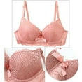 thumbnail image 5 of Qulqfy Pink Women Bra Push Up Full Coverage Underwire Lace Lightly Lined Comfy Bras T Shirt Bra 90B, 5 of 8