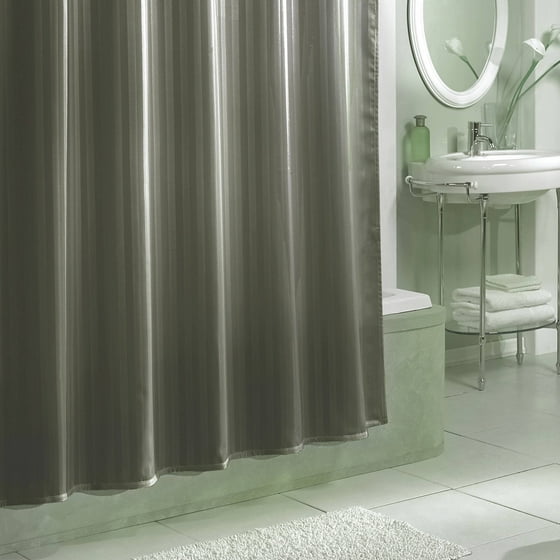 Excell Damask Stripe Fabric Shower Curtain Liner
