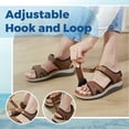 thumbnail image 2 of FitVille Wide Womens Sandals Adjustable Ankle Strap Flat Sandals with Arch Support, Brown, 6.5 Wide, 2 of 6