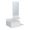 White + Particle Board#57, variant on Floating Mirror Console Table with Drawer - White Particle Board, Compact 3-Tier Shelf for Entryway or Bedroom, Space Saving Cabinet