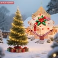 thumbnail image 3 of Metal Hanging Tree-Shaped Wind Decorations - Festive Garden Spinners with Red & White Star Patterns Perfect for Holiday Yard Decor, 3 of 7