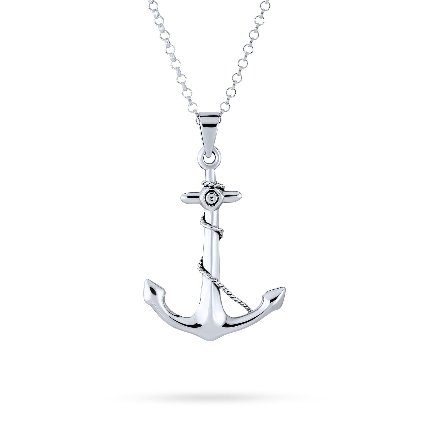 Large Ship Anchor Sterling Silver Pendant by Peter Stone Unique Fine Jewelry 