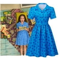 thumbnail image 3 of Disfraz de Cosplay de la película Matilda el musical de Roald Dahl para mujer, vestido azul para Halloween, 3 of 4