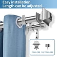 thumbnail image 2 of Urbanest Adjustable Double Curtain Rod Set Pila Manhattan Finials – 1″ Front & 3/4″ Back Rod With Brushed Steel Rod, 84–120 Inches, 2 of 6