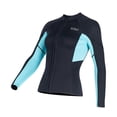 thumbnail image 3 of Traje de neopreno superior de 1,5 mm Cola traje de buceo con cremallera frontal Mujer Azul XL, 3 of 8
