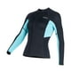thumbnail image 3 of Traje de neopreno superior de 1,5 mm Cola traje de buceo con cremallera frontal Mujer Azul XL, 3 of 8