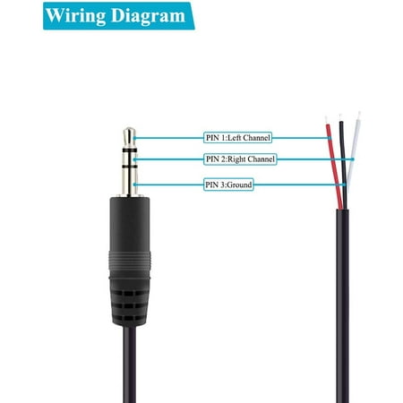 Fancasee Replacement 3 5mm Male Plug To Bare Wire Open End Trs Pole Stereo 1 8 Jack Connector Audio Cable Canada 3 5mm Plug Jack Connector Audio Cable, Stereo Jack Wiring Diagram