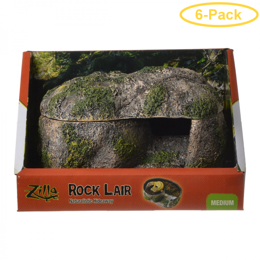 Zilla Rock Lair for Reptiles Medium (5.75L x 8.5W x 5.25H) Pack of