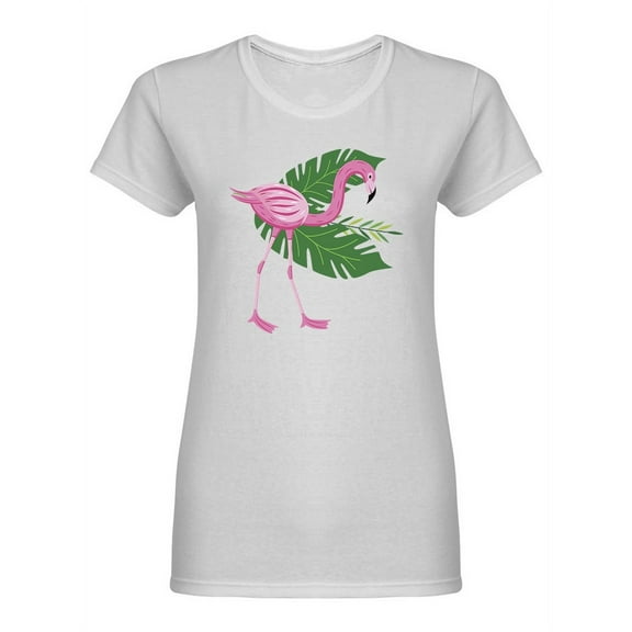 Tropical Pink Flamingo Bird Shaped T-Shirt Women -Image by Shutterstock, Female x-Large