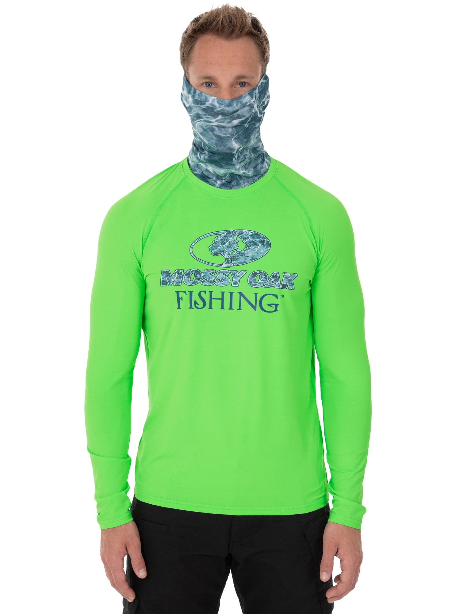 Mossy Oak Mens Long Sleeve Performance Tech Fishing Shirt