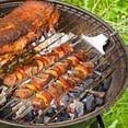 thumbnail image 4 of Oferta por tiempo limitado!4 brochetas, acero inoxidable de 14 pulgadas, brochetas de metal de 3 puntas con varillas de empuje, verduras y malvaviscos, 4 of 6