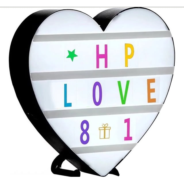 Cinema Light Box, Light Box with Colorful Alphabet Stickers DIY Light Box Signs Cinematic LED Light Up Light Box for Home Decor