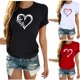 thumbnail image 1 of Fiudx Ofertas de La Semana Blusa de Manga Corta con Cuello Redondo y Estampado a La Moda para Mujer, 1 of 5