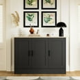 thumbnail image 4 of Anystyle 43.3”W Black 3 Door Buffet Cabinet, Coffee Bar with Adjustable Shelf, Kitchen Sideboard for Living Room, Kitchen, 4 of 14