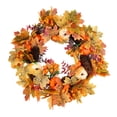 thumbnail image 5 of Corona artificial de espuma de 45/50 cm con forma de calabaza, piñas de pino falsas, hojas de arce para decoración de otoño, corona de Acción de Gracias, 5 of 5