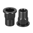 thumbnail image 1 of Unique Bargains M8 Écrous à Rivet, Filetage Demi Hexagonal Acier au Carbone Zingué Tête Plate Fileté Écrou Insert Noir 100 Pcs, 1 of 6