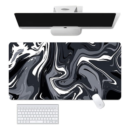 Long Gaming Mouse Pad 31.5 x 11.8 inch, Extended Anime Mousepad,for Gaming and Office (Fluid Black)