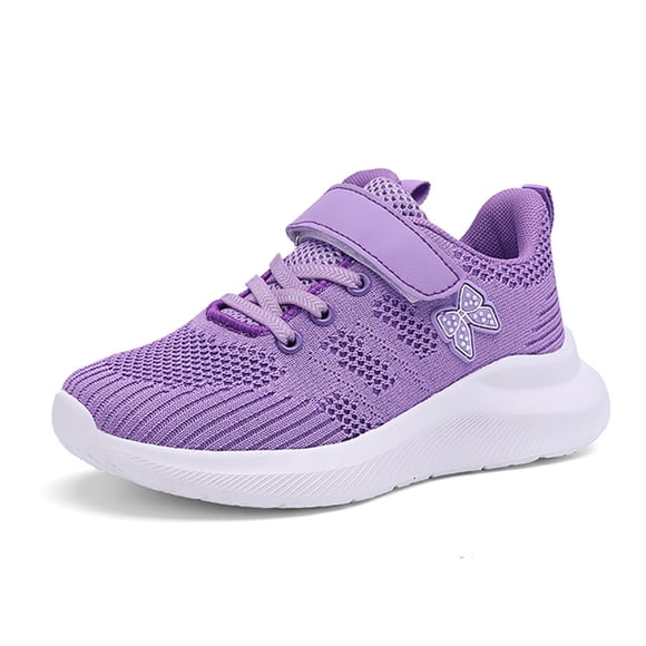 REDARER Chaussures de Course Respirantes pour Filles - Espadrilles en Maille Légères pour l'École et l'Extérieur, Chaussures de Marche Antidérapantes et Confortables, Couleur : Violet Pâle, Taille : 2