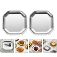thumbnail image 2 of 2 Pcs Assiettes Apéritif en Acier Inoxydable Petites Assiettes à Cornichons Assiettes de Dîner Style Coréen, 2 of 7