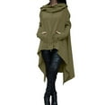thumbnail image 6 of VISALY Hoodies Pullover Drawstring Sweatshirt Women's Solid Color Irregular Loose Pocket Sweatshirt Oversized Sweatshirt Lightweight Pullover for Women Dressy Sweaters for Women Green 5Xl, 6 of 6