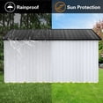 thumbnail image 6 of 12ft x 10ft Metal Outdoor Storage Garden Tool Shed Workshop with Foldable Worktable, Shelves, Window, Hanging Lamp Hook & Apex Roof for Backyard Garden Patio, White+Black, 6 of 7