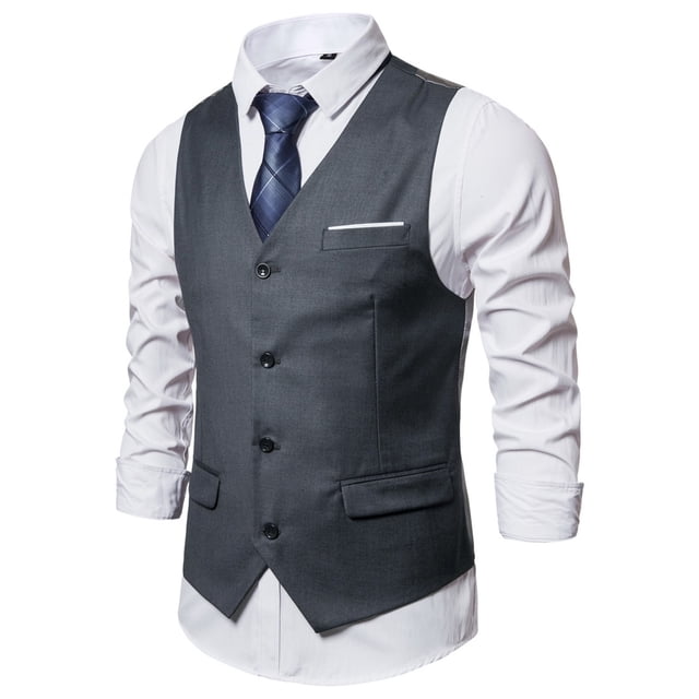 Product Classification Men's Suits Product Title Vest for Men in Solid Color Casual Business Front-Buttoned -Style