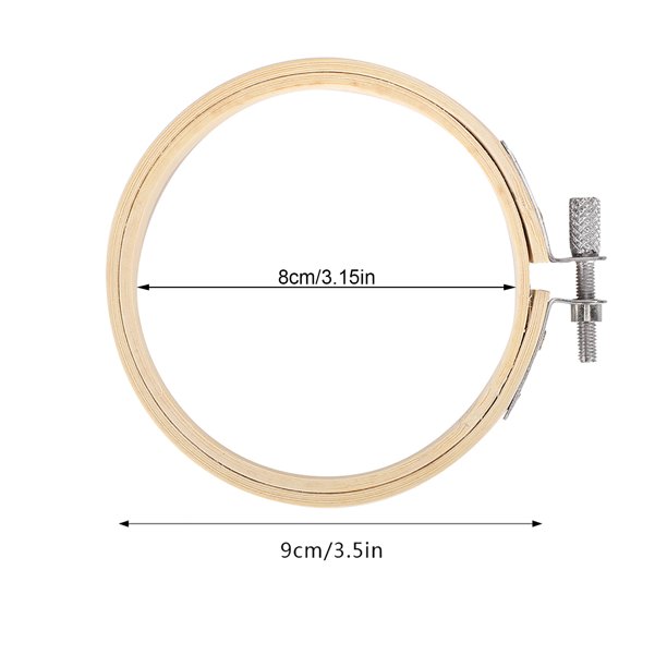 12 Pièces 3,5 Pouces En Bambou, Cerceaux à Broder Ronds En Bois 12 Pièces 9 Cm 3,5 Pouces Cercle Réglable Anneau De Cerceau De Point De Croix Pour