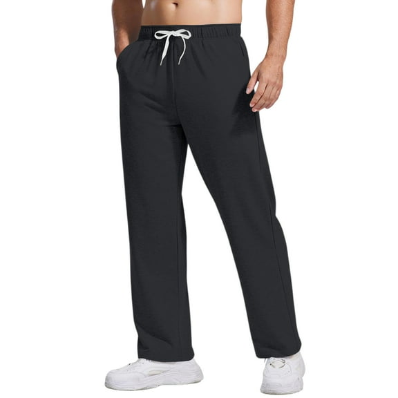 Breathable Thin Drawstring Trousers Elastic Comfortable Men Sweatpants Men's Four Season Casual Sports Casual Long Trousers Big Size Men's Comfortable Long Pants Fitness Running Training Trousers