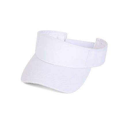 Summer Golf Solid White Adjustable Visor