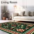 thumbnail image 2 of ODIKA 8'x10' Machine Washable Non-Slip Area Rug, Festive Canine With Snowflakes And Holiday Accents High Traffic Rug with Pad, Green, 623535, 2 of 8