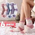 thumbnail image 2 of 6 Pairs Fuzzy Socks Warm Winter Slipper Fluffy Sleep Cozy Comfy Socks for Mens Womens, 2 of 4