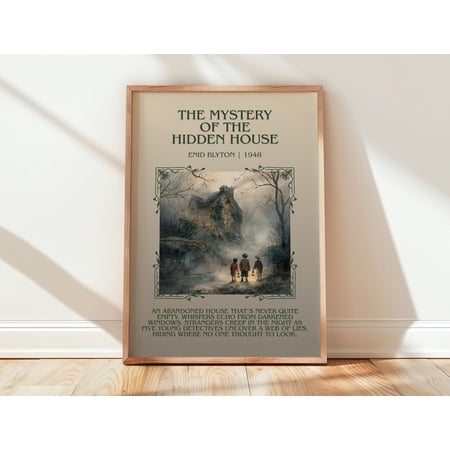 The Mystery Of The Hidden House by Enid Blyton Book Poster Children s Literary Wall Art Bookish Gift Reading Nook Print UNFRAMED