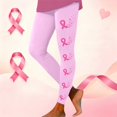 thumbnail image 2 of Breast Cancer Awareness Leggings For Women Pink Ribbon Print High Waist 4-Way Stretch Workout Pants for Running Casual, 2 of 5