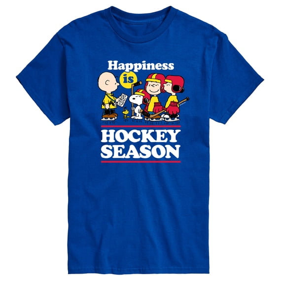 Peanuts - Happiness Is Hockey Season - Men's Short Sleeve Graphic T-Shirt