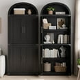 thumbnail image 2 of Soonbuy 71.4in Tall Arched Pantry Cabinet with Doors,Wood Bookcase with 2 Drawers,,Farmhouse Kitchen Cupboard Modern Display Storage Cabinet for Kitchen, Dining Room, Bathroom, 2 of 7