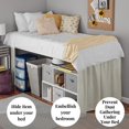 thumbnail image 4 of Dorm Bed Skirt - 100% Microfiber College Dorm Bed Skirt Ivory Solid, 36" Drop Twin XL Size, 4 of 5